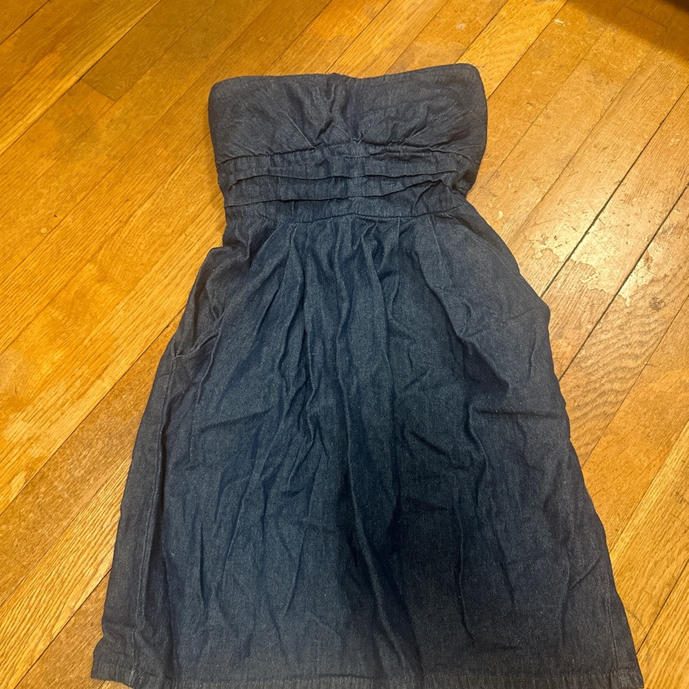 JFW Blue Strapless Denim Dress